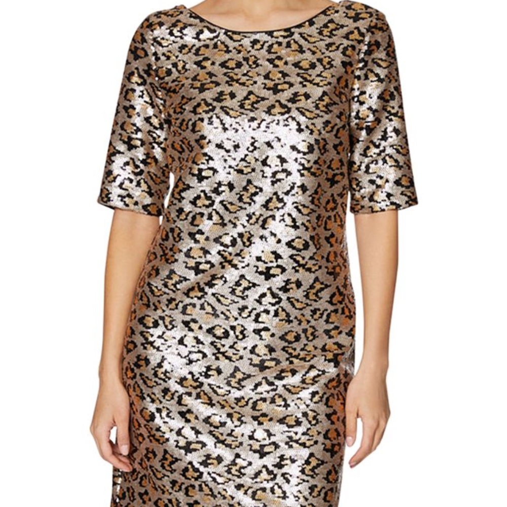Betsey Jonhson leopard sequin sheath dress in leopard color size 0 - Picture 5 of 5